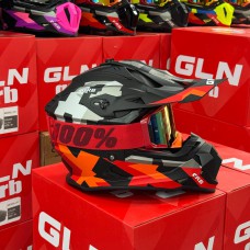Шлем GLN glb Matt Black Orange ECE-R22.06/DOT