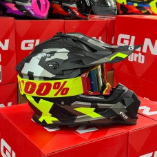 Шлем GLN glb Matt Black Yellow ECE-R22.06/DOT