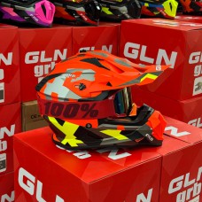 Шлем GLN glb Matt Orange Yellow ECE-R22.06/DOT
