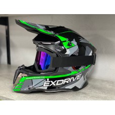 Шлем HD HF-806 MX green glossy